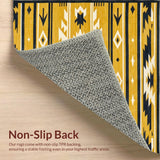 Ultra Soft Area Rug, Non Slip, Stain Resistant, Washable Area Rugs for Living Room, Bedroom, Earthy Toned Tribal Print Elegance(Yellow)