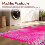Ultra Soft Area Rug, Non Slip, Stain Resistant, Washable Area Rugs for Living Room, Bedroom, Playful Modern Wildlife Style(Pink)