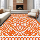Ultra Soft Area Rug, Non Slip, Stain Resistant, Washable Area Rugs for Living Room, Bedroom, Stylish Abstract Orange Arrangement(Orange)