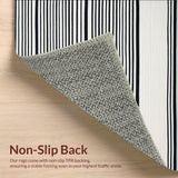 Ultra Soft Area Rug, Non Slip, Stain Resistant, Washable Area Rugs for Living Room, Bedroom, Minimalist Two Tone Rug with Crisp Parallel Stripes and Subtle Texture(Black)