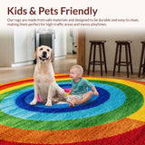 Ultra Soft Area Rug, Non Slip, Stain Resistant, Washable Area Rugs for Living Room, Bedroom, Vivid Circular Pattern Cloakroom Floor Mat(Red)