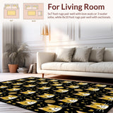 Ultra Soft Area Rug, Non Slip, Stain Resistant, Washable Area Rugs for Living Room, Bedroom, Elegant Whimsical Pet Design Piece(Black)