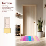 Ultra Soft Area Rug, Non Slip, Stain Resistant, Washable Area Rugs for Living Room, Bedroom, Lively Playful Iridescent Touch(Pink)