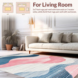 Ultra Soft Area Rug, Non Slip, Stain Resistant, Washable Area Rugs for Living Room, Bedroom, Elegant Fluid Color Blend Pattern(Blue)