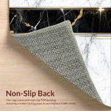 Ultra Soft Area Rug, Non Slip, Stain Resistant, Washable Area Rugs for Living Room, Bedroom, Luxury Soft Modern Rug with Shimmering Gold Accents(White)