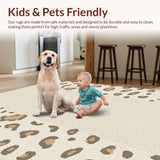 Ultra Soft Area Rug, Non Slip, Stain Resistant, Washable Area Rugs for Living Room, Bedroom, Stylish Off-White Dining Room Area Rug(Beige)