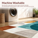 Ultra Soft Area Rug, Non Slip, Stain Resistant, Washable Area Rugs for Living Room, Bedroom, Soft Thin Washable Rug for Contemporary Office Decor(Beige)
