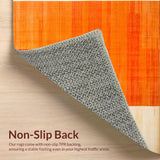 Ultra Soft Area Rug, Non Slip, Stain Resistant, Washable Area Rugs for Living Room, Bedroom, Elegant Textured Warmth Appeal(Orange)
