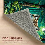 Ultra Soft Area Rug, Non Slip, Stain Resistant, Washable Area Rugs for Living Room, Bedroom, Energetic Green and Black Contrast(Gray)