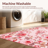 Ultra Soft Area Rug, Non Slip, Stain Resistant, Washable Area Rugs for Living Room, Bedroom, Contemporary Soft Petal Aesthetic(Pink)