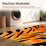 Ultra Soft Area Rug, Non Slip, Stain Resistant, Washable Area Rugs for Living Room, Bedroom, Vibrant Exotic Patterned Textiles(Orange)