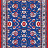 Ultra Soft Area Rug, Non Slip, Stain Resistant, Washable Area Rugs for Living Room, Bedroom, Rustic Geometric Colorful Palette(Blue)