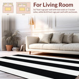 Artistic Black White Patterned Canvas(Black)