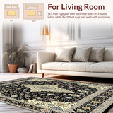 Vintage Inspired Black and Beige Area(Black)