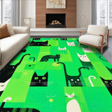 Ultra Soft Area Rug, Non Slip, Stain Resistant, Washable Area Rugs for Living Room, Bedroom, Vivid Abstract Green Animal Print(Green)