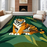 Ultra Soft Area Rug, Non Slip, Stain Resistant, Washable Area Rugs for Living Room, Bedroom, Playful Wildlife-Themed Decorative Piece(Orange)
