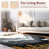 Ultra Soft Area Rug, Non Slip, Stain Resistant, Washable Area Rugs for Living Room, Bedroom, Unique Wilderness Cultural Design(Gray)