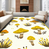 Ultra Soft Area Rug, Non Slip, Stain Resistant, Washable Area Rugs for Living Room, Bedroom, Charming Pastel Nature-Inspired Design(Yellow)