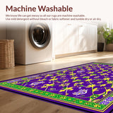 Ultra Soft Area Rug, Non Slip, Stain Resistant, Washable Area Rugs for Living Room, Bedroom, Elegant Floral Medley Design(Purple)