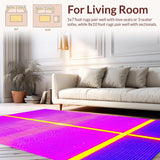 Ultra Soft Area Rug, Non Slip, Stain Resistant, Washable Area Rugs for Living Room, Bedroom, Dynamic Bright Patterned Mosaic(Purple)