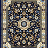 Ultra Soft Area Rug, Non Slip, Stain Resistant, Washable Area Rugs for Living Room, Bedroom, Abstract Floral Medallion(Blue)