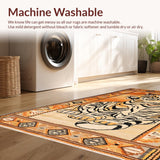 Ultra Soft Area Rug, Non Slip, Stain Resistant, Washable Area Rugs for Living Room, Bedroom, Elegant Textured Animal Print(Orange)
