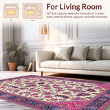 Ultra Soft Area Rug, Non Slip, Stain Resistant, Washable Area Rugs for Living Room, Bedroom, Abstract Modern Color Splash(Ivory)