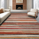 Ultra Soft Area Rug, Non Slip, Stain Resistant, Washable Area Rugs for Living Room, Bedroom, Bold Artistic Color Block Design(Red)