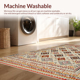 Ultra Soft Area Rug, Non Slip, Stain Resistant, Washable Area Rugs for Living Room, Bedroom, Contemporary Earthy Patterned Aesthetic(Beige)
