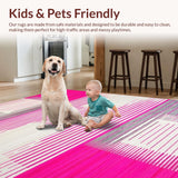 Ultra Soft Area Rug, Non Slip, Stain Resistant, Washable Area Rugs for Living Room, Bedroom, Shaped Faux Hide Charm(Pink)