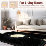 Ultra Soft Area Rug, Non Slip, Stain Resistant, Washable Area Rugs for Living Room, Bedroom, Gothic Starry Sky Elegance(Black)