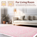 Ultra Soft Area Rug, Non Slip, Stain Resistant, Washable Area Rugs for Living Room, Bedroom, Playful Soft Pink Decorative Theme(Pink)
