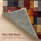 Ultra Soft Area Rug, Non Slip, Stain Resistant, Washable Area Rugs for Living Room, Bedroom, Rustic Earthy Geometric Motif(Brown)