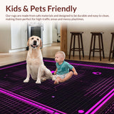 Ultra Soft Area Rug, Non Slip, Stain Resistant, Washable Area Rugs for Living Room, Bedroom, Striking 80s Inspired Visual Display(Pink)