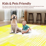 Ultra Soft Area Rug, Non Slip, Stain Resistant, Washable Area Rugs for Living Room, Bedroom, Minimalist Radiant Geometric Rug(Yellow)