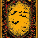 Ultra Soft Area Rug, Non Slip, Stain Resistant, Washable Area Rugs for Living Room, Bedroom, Contemporary Monochrome Bat Pattern(Orange)