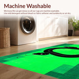 Ultra Soft Area Rug, Non Slip, Stain Resistant, Washable Area Rugs for Living Room, Bedroom, Sleek Emerald Abstract Snake Motif(Green)