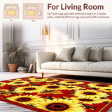 Ultra Soft Area Rug, Non Slip, Stain Resistant, Washable Area Rugs for Living Room, Bedroom, Contemporary Floral Whimsy Touch(Red)