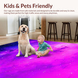 Ultra Soft Area Rug, Non Slip, Stain Resistant, Washable Area Rugs for Living Room, Bedroom, Lively Galactic Nebula Aesthetic(Purple)