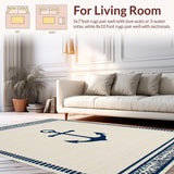 Ultra Soft Area Rug, Non Slip, Stain Resistant, Washable Area Rugs for Living Room, Bedroom, Rustic Nautical Textured Welcome Mat(Beige)