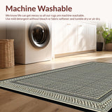 Ultra Soft Area Rug, Non Slip, Stain Resistant, Washable Area Rugs for Living Room, Bedroom, Striking Ethnic Patterned Ensemble(Gray)