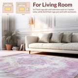 Ultra Soft Area Rug, Non Slip, Stain Resistant, Washable Area Rugs for Living Room, Bedroom, Modern Soft Color Block Pattern(Purple)