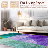 Ultra Soft Area Rug, Non Slip, Stain Resistant, Washable Area Rugs for Living Room, Bedroom, Vibrant Retro Home Office Plush Area Rug(Green)