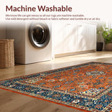 Ultra Soft Area Rug, Non Slip, Stain Resistant, Washable Area Rugs for Living Room, Bedroom, Rustic High-Low Texture Statement(Orange)
