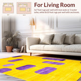 Ultra Soft Area Rug, Non Slip, Stain Resistant, Washable Area Rugs for Living Room, Bedroom, Bright Yellow Fun Decorative Element(Yellow)