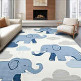 Ultra Soft Area Rug, Non Slip, Stain Resistant, Washable Area Rugs for Living Room, Bedroom, Soft Pastel Animal Theme Decor(Blue)