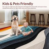 Ultra Soft Area Rug, Non Slip, Stain Resistant, Washable Area Rugs for Living Room, Bedroom, Sleek Contemporary Geometric Arrangement(Yellow)