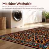 Ultra Soft Area Rug, Non Slip, Stain Resistant, Washable Area Rugs for Living Room, Bedroom, Elegant Lattice Patterned Texture(Black)
