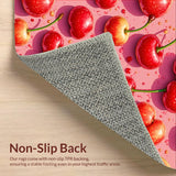 Ultra Soft Area Rug, Non Slip, Stain Resistant, Washable Area Rugs for Living Room, Bedroom, Quirky Cherry Inspired Rug(Red)