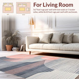 Ultra Soft Area Rug, Non Slip, Stain Resistant, Washable Area Rugs for Living Room, Bedroom, Chic Abstract Watercolor Aesthetic(Gray)